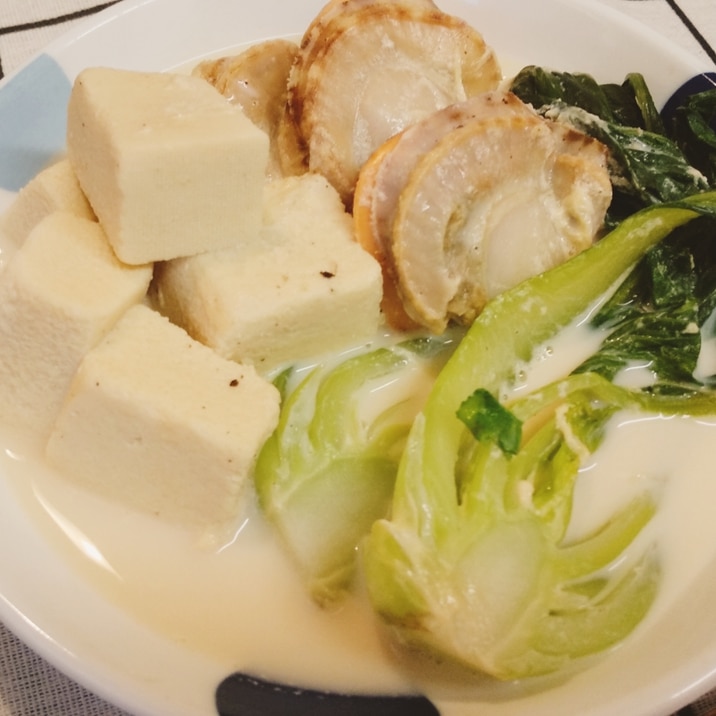 高野豆腐がじゅあ ホタテと青梗菜の豆乳煮込み レシピ 作り方 By 低糖質マニアayako 楽天レシピ 高野豆腐がじゅあ ホタテと青梗菜の豆乳煮込み レシピ 作り方 By 低糖質マニアayako 楽天レシピ